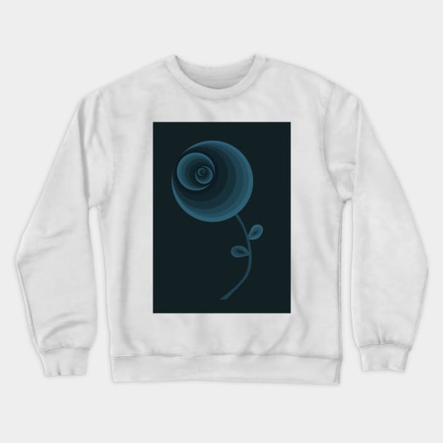 Abstract geometric flower indigo rose Crewneck Sweatshirt by Katarinastudioshop